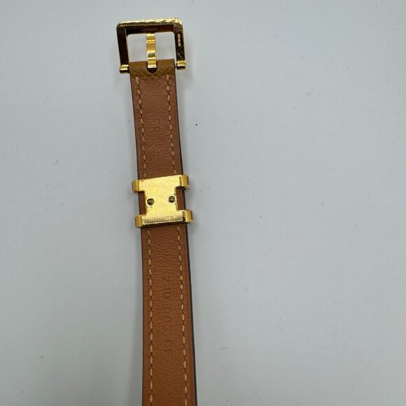 Hermès Pop H 15 Leather Belt Veau Epsom Gold-Plated Buckle 2S Sesame Unisex 70cm - Picture 5 of 16